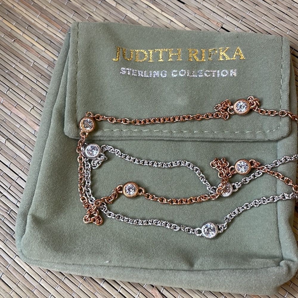 Judith Ripka 1 rose gold necklace. The silver one is sold.